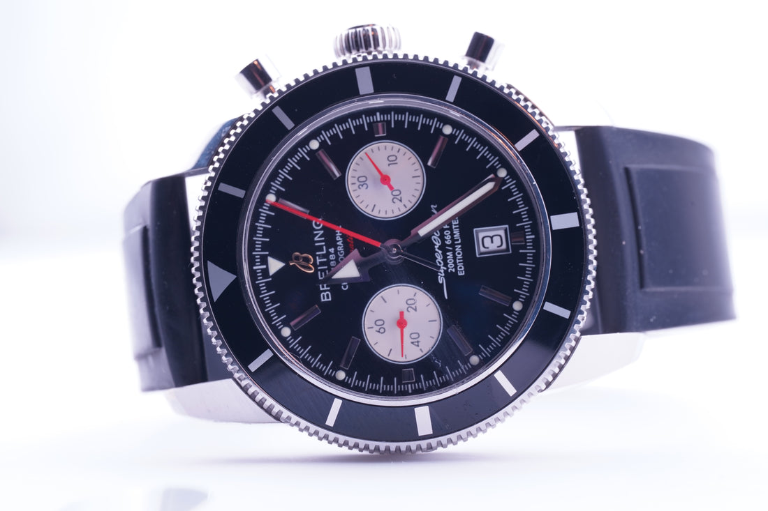 Breitling Superocean Heritage Stainless Steel Black Dial Watch - A23320