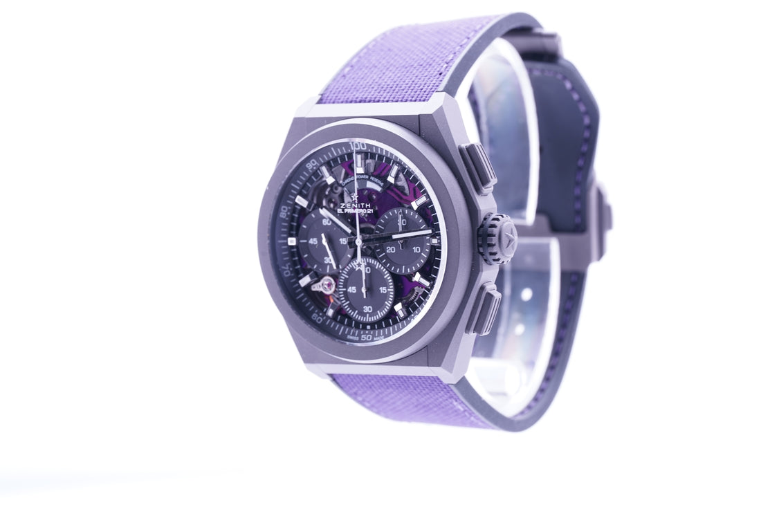 Zenith Defy El Primero 21 Ultraviolet Titanium Skeleton Dial Watch - 97.9001.9004/80.R922
