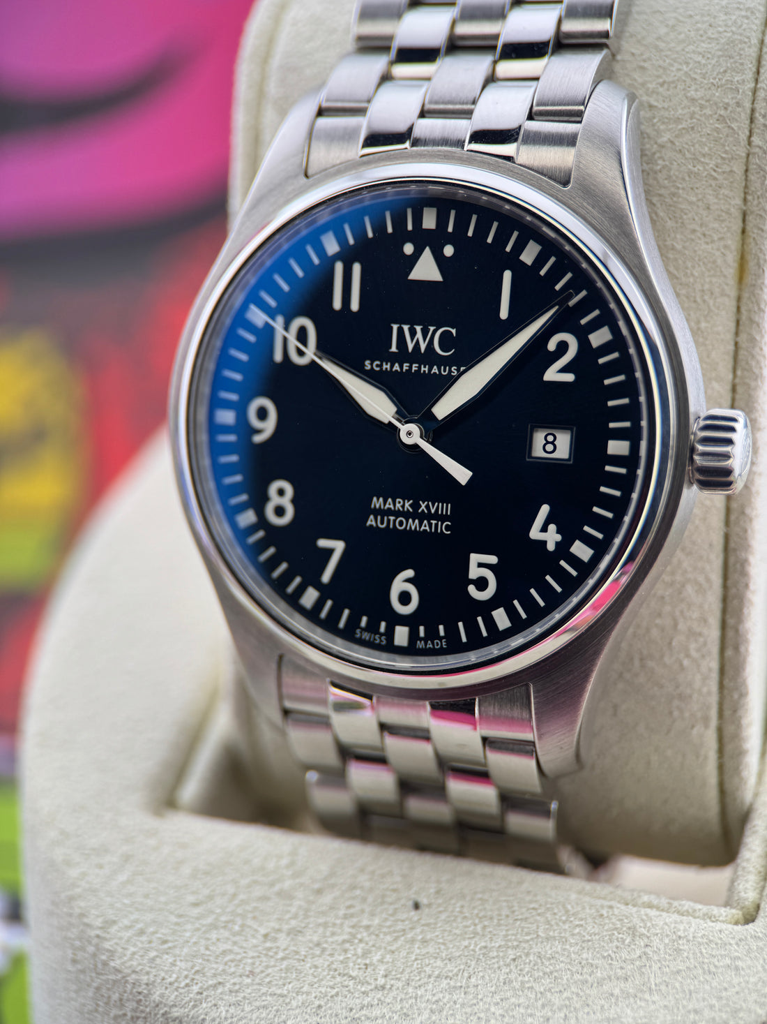IWC Pilot's Watch Mark XVIII Edition Le Petit Prince - 40.0 mm Stainless Steel Case - Blue Dial - Steel Bracelet - IW327016